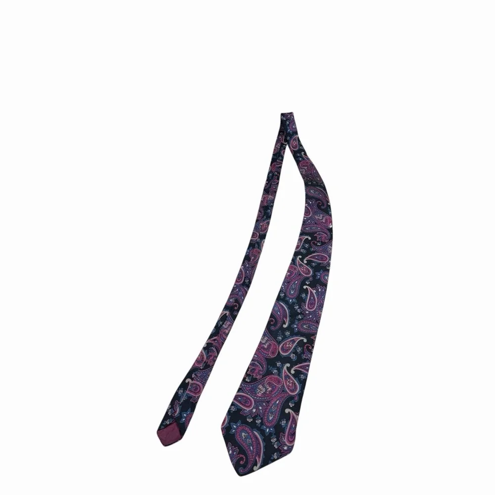 VTG Bert Pulitzer‎ Mens Multicolor Paisley Floral Silk Ancient Madder Neck Tie